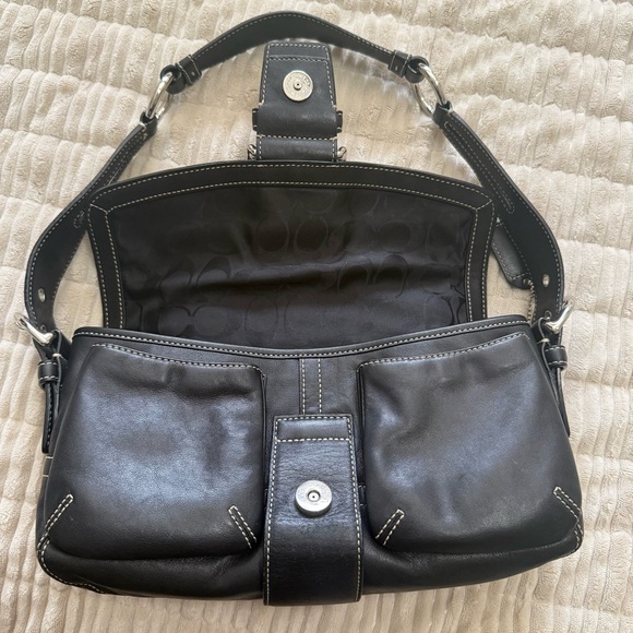 Coach Black Shoulder Soho Black Multi Pocket Bag - Picture 6 of 9